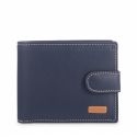 Cartera piel vacuno hombre azul Mate