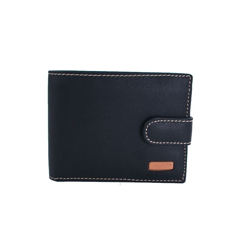 Cartera piel hombre negro Mate