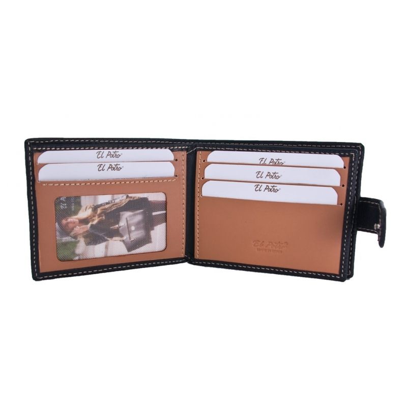 Cartera piel hombre negro Mate