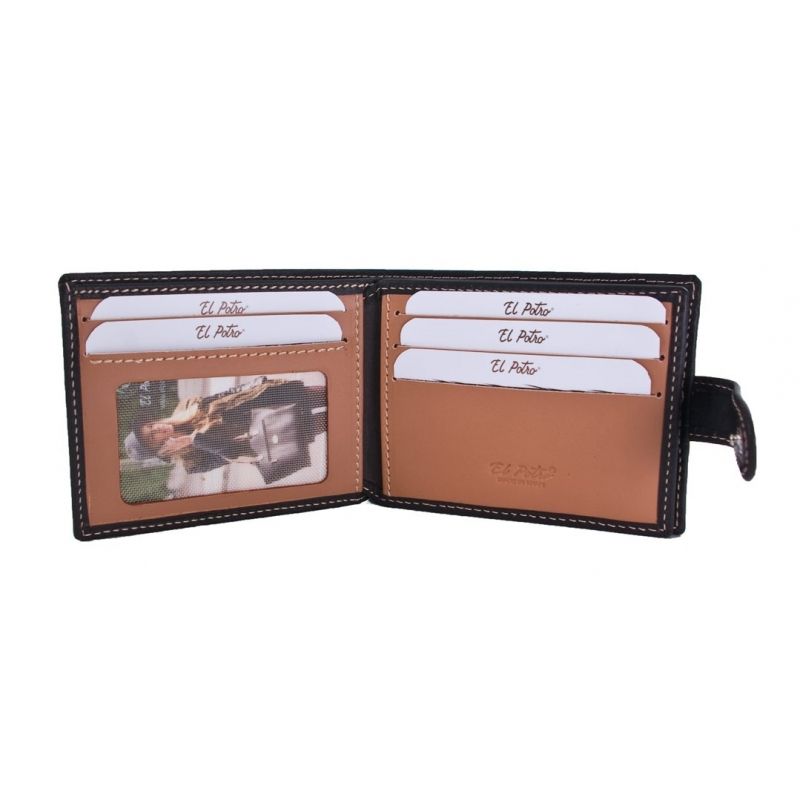 Cartera piel hombre marrón Mate
