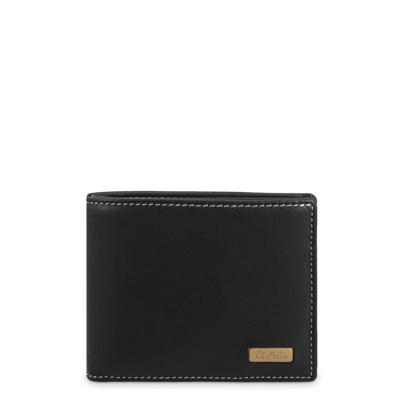 Cartera piel hombre negro Mate