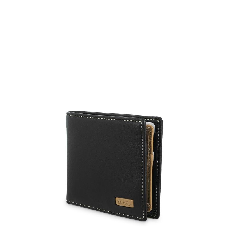 Cartera piel hombre negro Mate