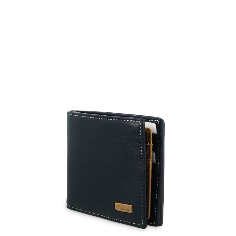 Cartera Piel Hombre Azul Mate