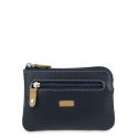 Monedero Piel Vacuno Hombre Azul Mate