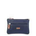 Monedero piel vacuno hombre azul Mate