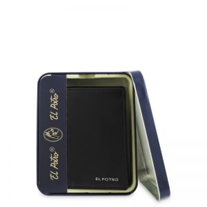 Cartera Piel Vacuno Hombre Negro Metal