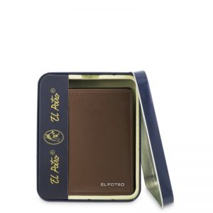 Cartera Piel Hombre Cuero Metal