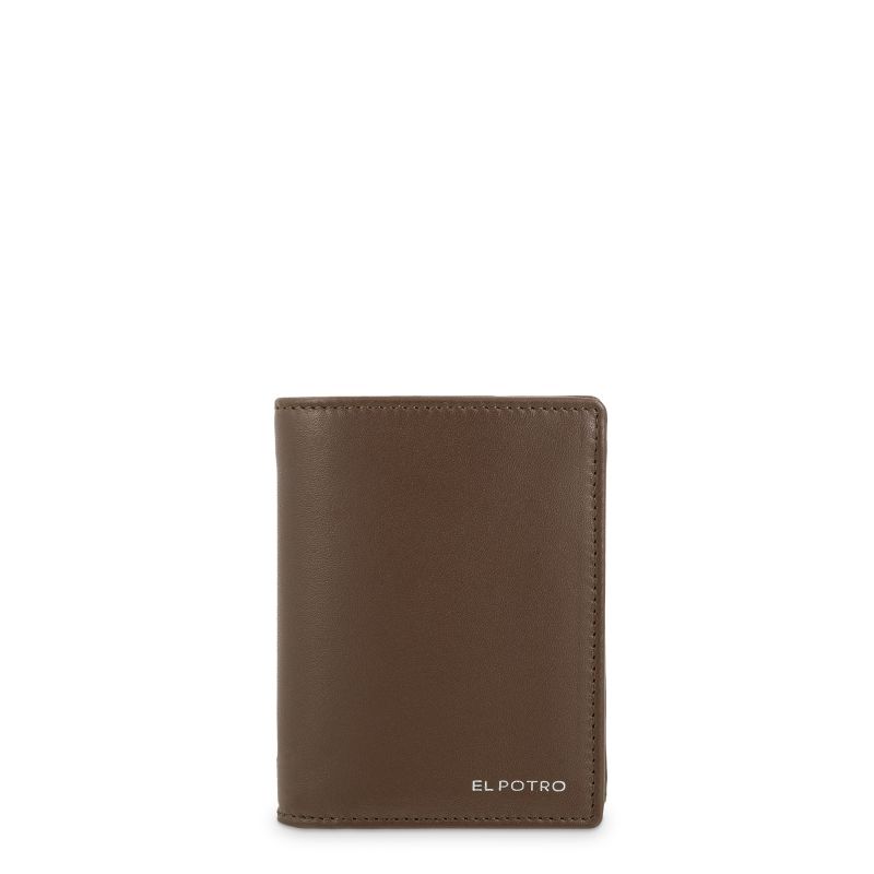Cartera Piel Hombre Cuero Metal