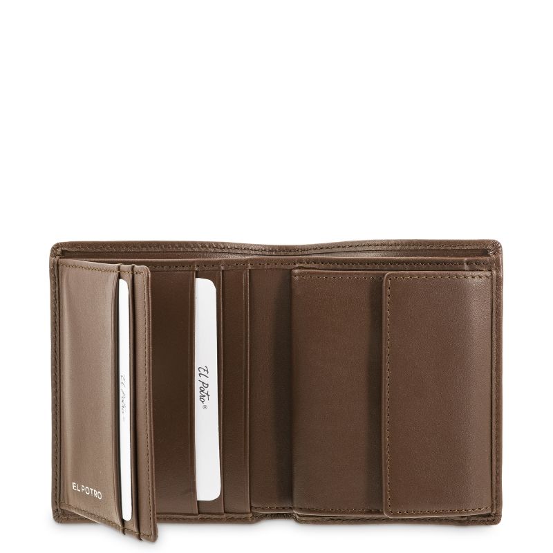Cartera Piel Hombre Cuero Metal