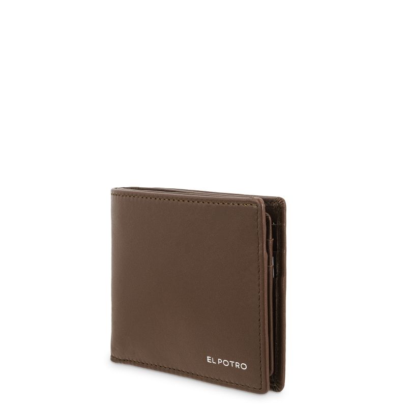Cartera piel vacuno hombre cuero Metal