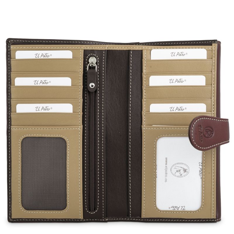 Cartera piel vacuno mujer marrón Nature