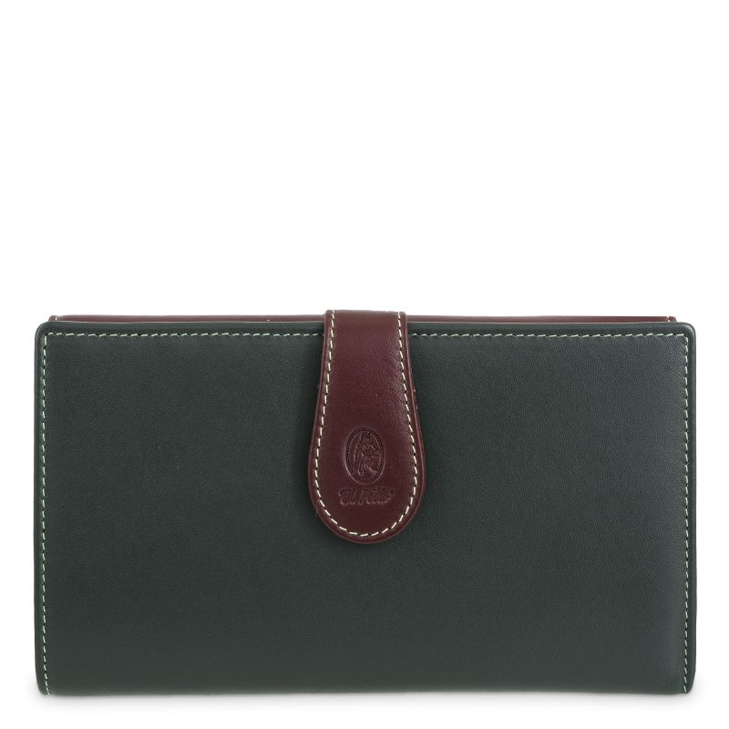 Cartera piel vacuno mujer verde Nature