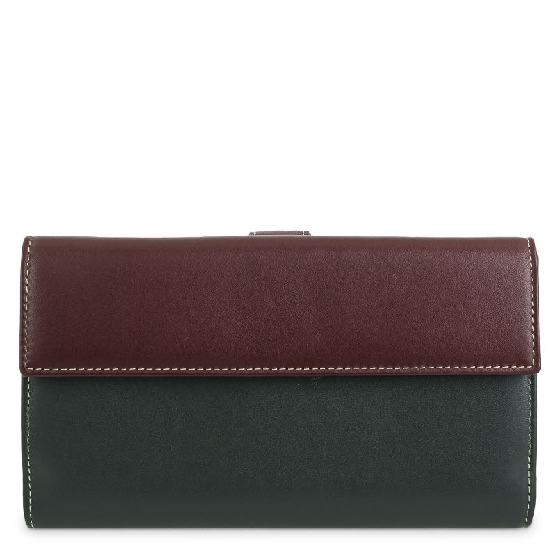 Cartera piel vacuno mujer verde Nature