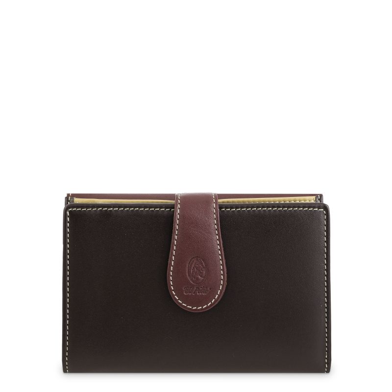 Cartera piel mujer marrón Mate