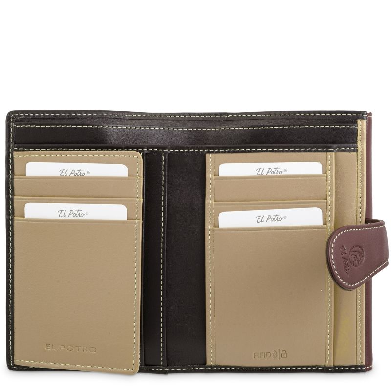 Cartera piel mujer marrón Mate