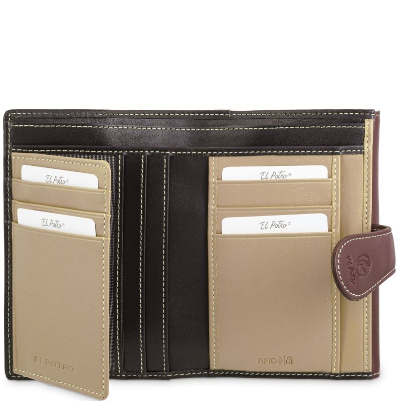 Cartera piel mujer marrón Mate