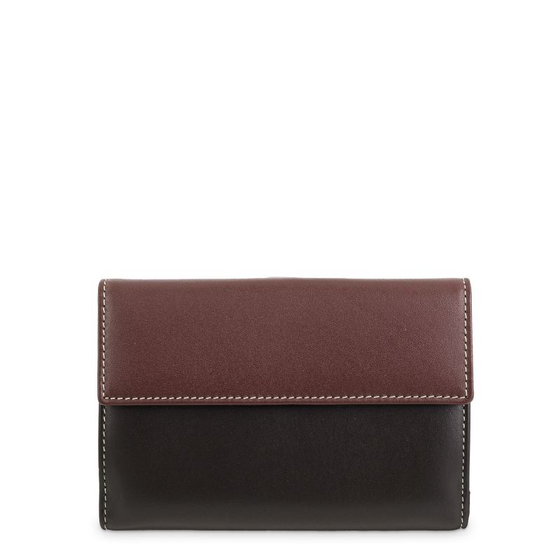 Cartera piel mujer marrón Mate