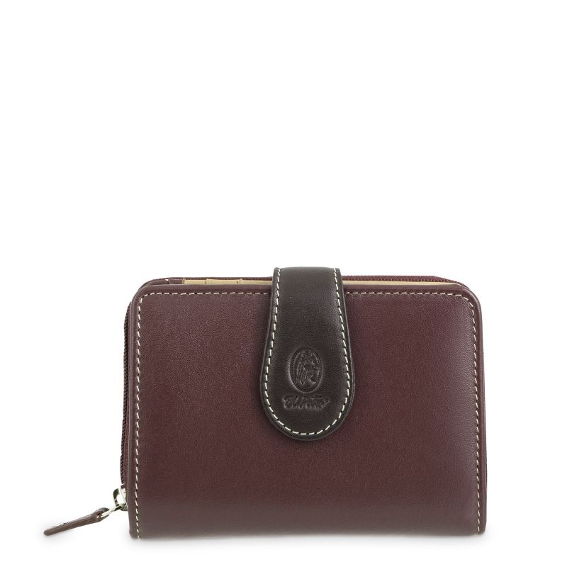 Cartera piel vacuno mujer burdeos Nature