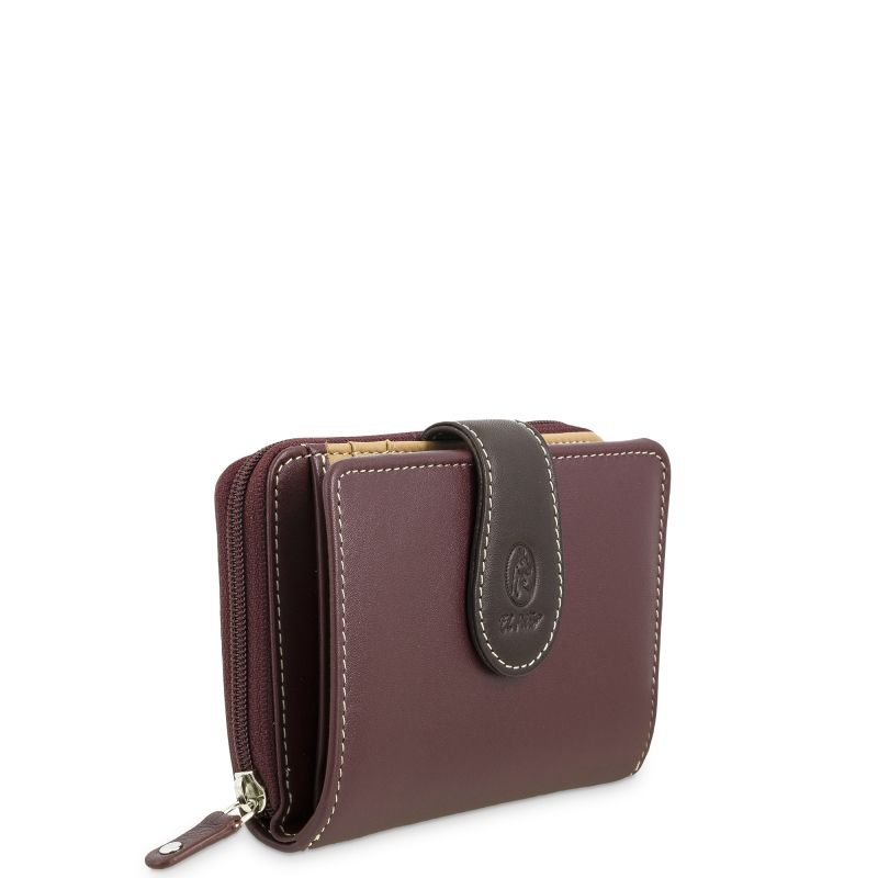 Cartera piel vacuno mujer burdeos Nature