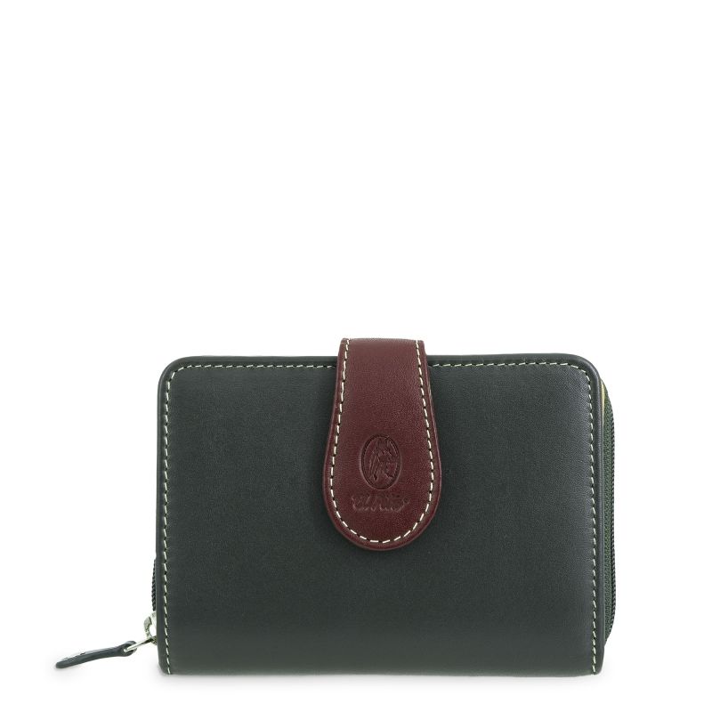 Cartera piel mujer verde Nature
