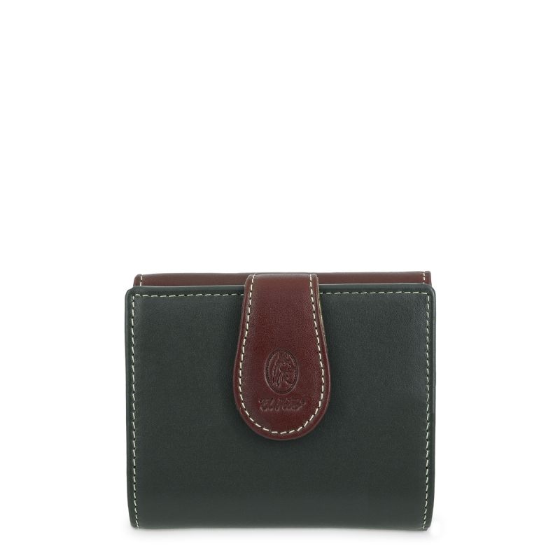 Cartera pequeña piel vacuno mujer verde Nature