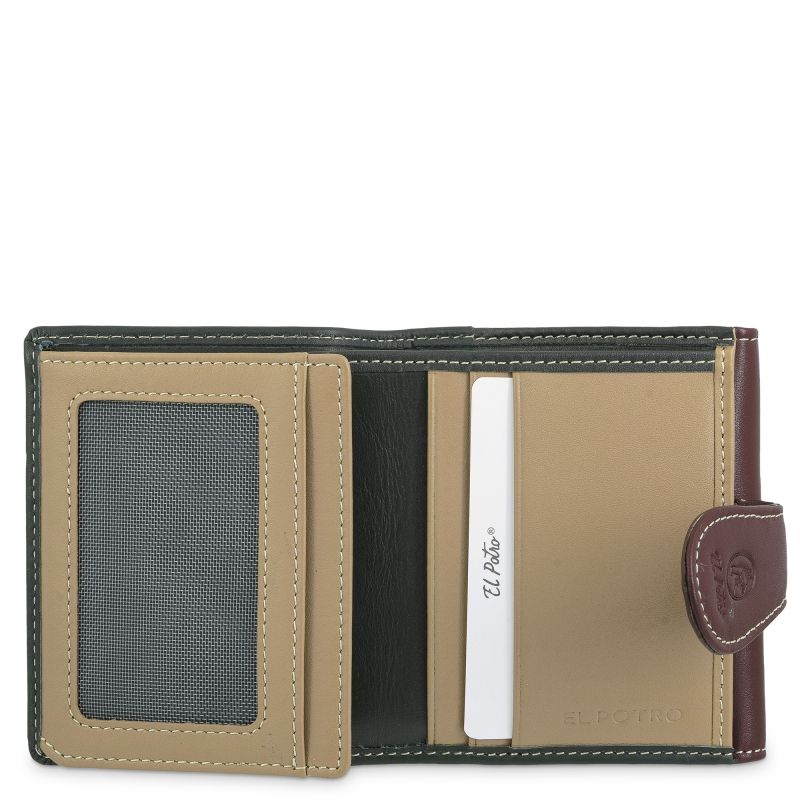 Cartera pequeña piel vacuno mujer verde Nature