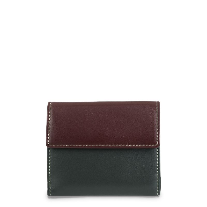 Cartera pequeña piel vacuno mujer verde Nature