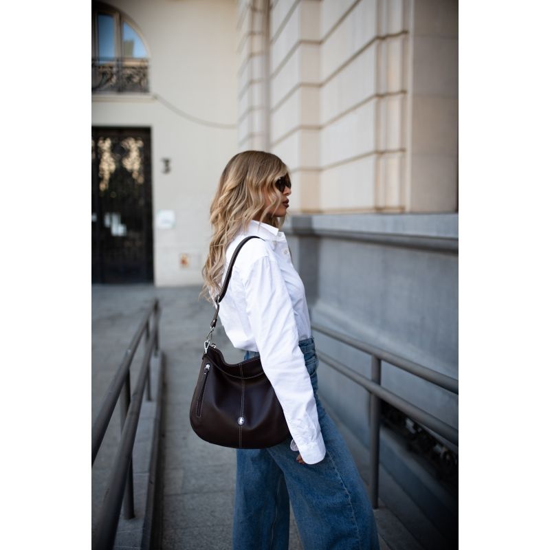 Bolso hobo piel vacuno mujer marrón New Origen