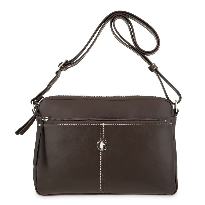 Bolso bandolera piel vacuno mujer marrón New Origen