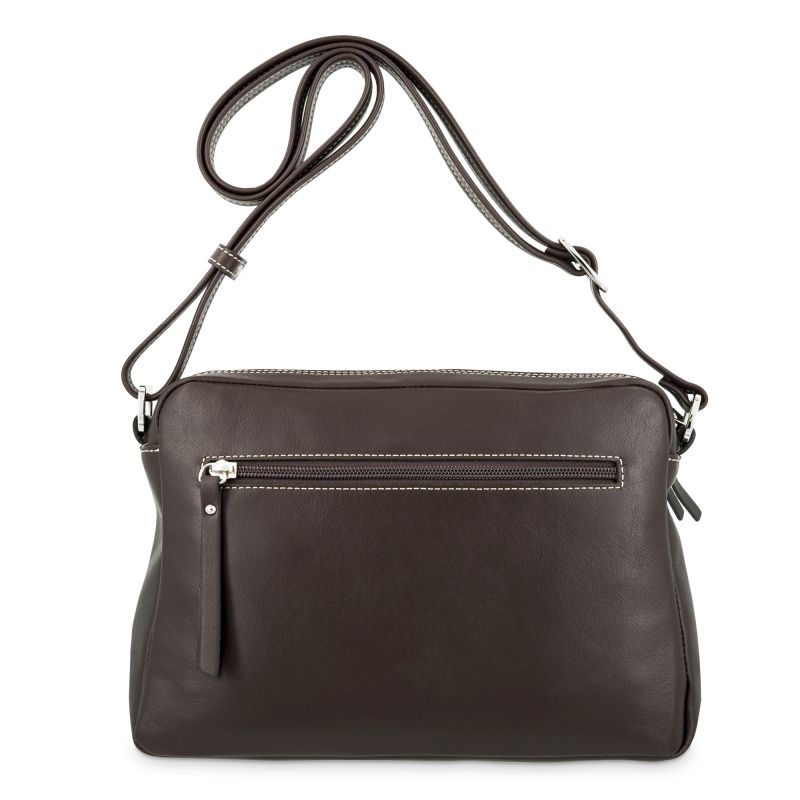 Bolso bandolera piel vacuno mujer marrón New Origen