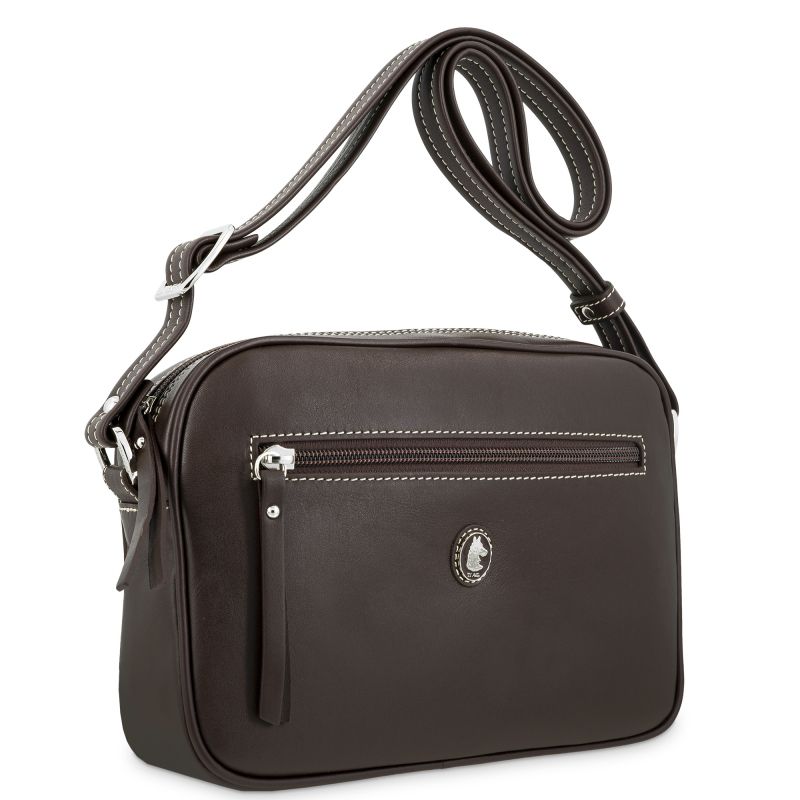 Bolso bandolera piel vacuno mujer marrón New Origen