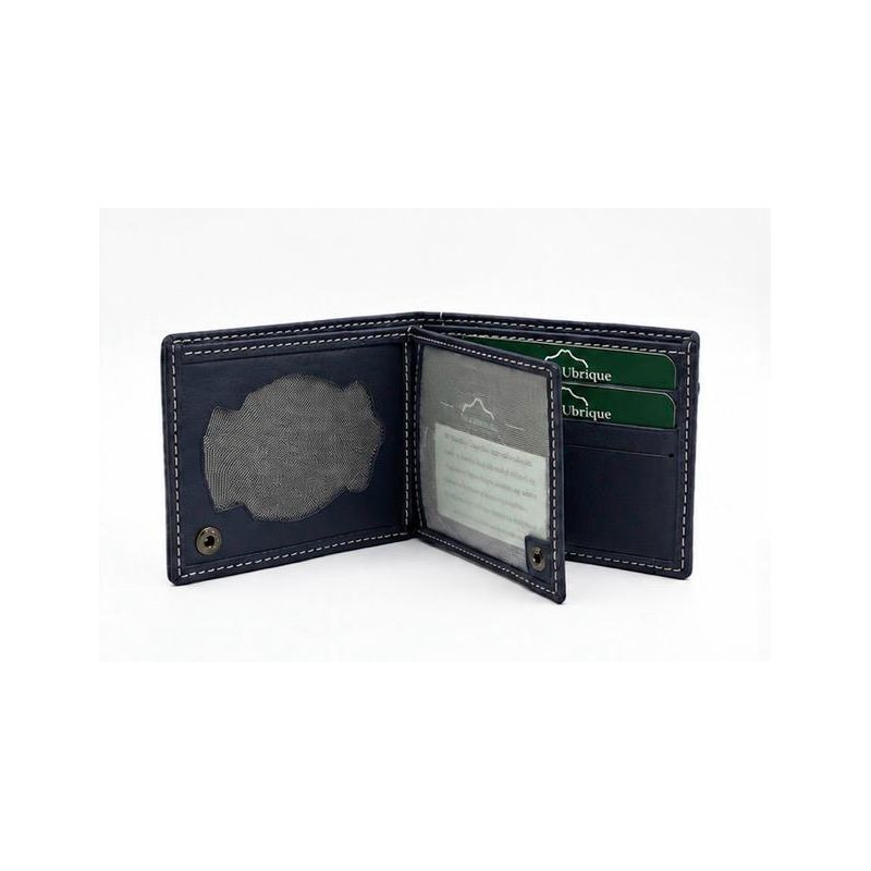 Cartera de policía nacional de piel Azul