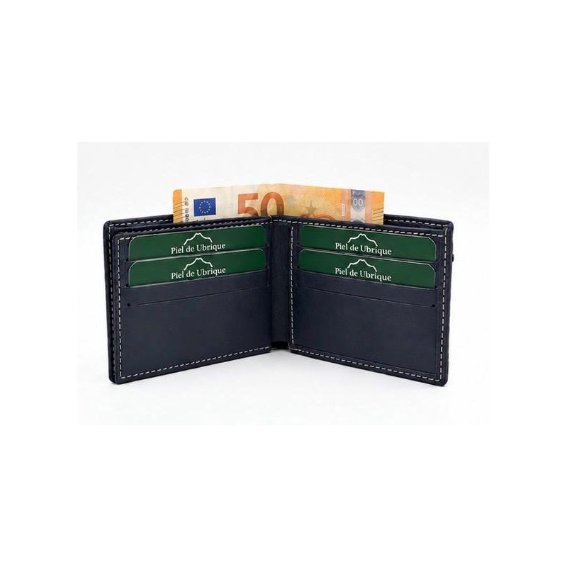 Cartera de policía nacional de piel Azul